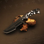 Handmade Black Powder Coated Hunting Tanto Knife with Two Color Resin Handle. Pro-Netto1708