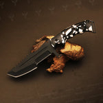 Handmade Black Powder Coated Hunting Tanto Knife with Two Color Resin Handle. Pro-Netto1708