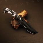 Handmade Black Powder Coated Hunting Tanto Knife with Two Color Resin Handle. Pro-Netto1708