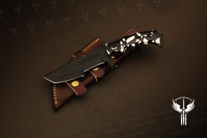 Handmade Black Powder Coated Hunting Tanto Knife with Two Color Resin Handle. Pro-Netto1708