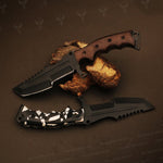 Handmade Black Powder Coated Hunting Tanto Knife with Two Color Resin Handle. Pro-Netto1708