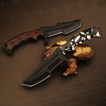 Handmade Black Powder Coated Hunting Tanto Knife with Two Color Resin Handle. Pro-Netto1708