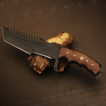 Handmade Black Powder Coated Hunting Tanto Knife with Brown Dollar Sheet Handle. Pro-Netto1710