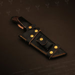 Handmade Black Powder Coated Hunting Tanto Knife with Brown Dollar Sheet Handle. Pro-Netto1710