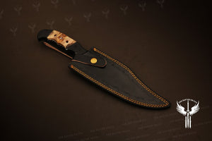 Handmade Black Powder Coated Hunting Bowie Knife Micarta Handle. Pro-Vigoroso1711