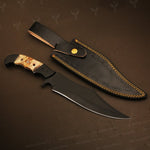 Handmade Black Powder Coated Hunting Bowie Knife Micarta Handle. Pro-Vigoroso1711