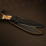 Handmade Black Powder Coated Hunting Bowie Knife Micarta Handle. Pro-Vigoroso1711