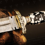 Handmade Damascus steel Dagger Knife with Gemstone Type Handle. Pro-Diese1606