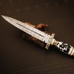 Handmade Damascus steel Dagger Knife with Gemstone Type Handle. Pro-Diese1606