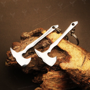 Handmade J2 steel Axe Shaped Keychain. Buy One Get One Free in a Ash wood Gift Box. Pro-Capolavoro1840