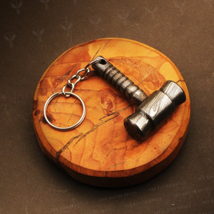 Handmade Damascus steel Gavel Hammer Keychain. Buy One Get One Free in a Ash wood Gift Box. Pro-Hermoso1732