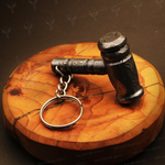 Handmade Damascus steel Round Shape Thor Hammer Keychain. Buy One Get One Free in a Ash wood Gift Box Pro-Hermoso1733