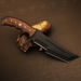 Handmade D2 Steel Tanto Knife with Groove, Sawback Serration & Mosaic on Handle. Pro1710