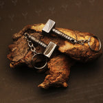 Handmade Damascus steel Thor Hammer Keychain. Buy One Get One Free in a Ash wood Gift Box. Pro-Hermoso1731