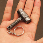 Handmade Damascus steel Gavel Hammer Keychain. Buy One Get One Free in a Ash wood Gift Box. Pro-Hermoso1732