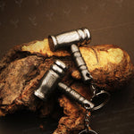 Handmade Damascus steel Round Shape Thor Hammer Keychain. Buy One Get One Free in a Ash wood Gift Box Pro-Hermoso1733