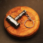 Handmade Damascus steel Round Shape Thor Hammer Keychain. Buy One Get One Free in a Ash wood Gift Box Pro-Hermoso1733