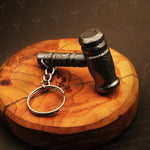 Handmade Damascus steel Round Shape Thor Hammer Keychain. Buy One Get One Free in a Ash wood Gift Box Pro-Hermoso1733