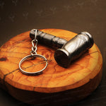 Handmade Damascus steel Round Shape Thor Hammer Keychain. Buy One Get One Free in a Ash wood Gift Box Pro-Hermoso1733