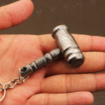 Handmade Damascus steel Round Shape Thor Hammer Keychain. Buy One Get One Free in a Ash wood Gift Box Pro-Hermoso1733