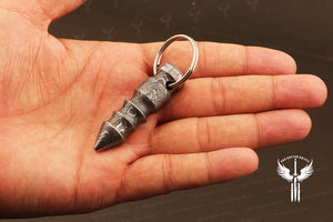 Handmade Damascus steel Multi Thread Bullet Keychain. Buy One Get One Free in a Ash wood Gift Box. Pro-Hermoso1730