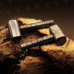 Handmade Damascus steel Edgeless Shape Hammer Keychain. Buy One Get One Free in a box. Pro-Hermoso1735