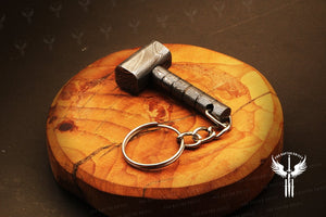 Handmade Damascus steel Edgeless Shape Hammer Keychain. Buy One Get One Free in a box. Pro-Hermoso1735