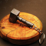 Handmade Damascus steel Thor Hammer Keychain. Buy One Get One Free in a Ash wood Gift Box. Pro-Hermoso1736