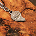 Handmade Damascus steel Leaf shaped Pendant. Packed in Ash Wood Gift Box. Pro-Capolavoro1841