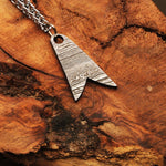 Hand forged Fish Tail Shaped Necklace Packed in Ash wood Gift Box. Pro-Capolavoro1842