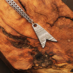 Hand forged Fish Tail Shaped Necklace Packed in Ash wood Gift Box. Pro-Capolavoro1842