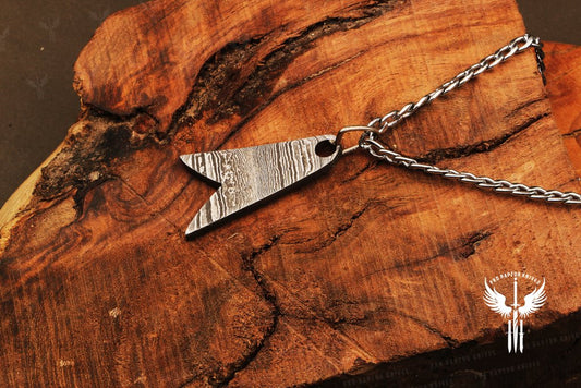 Hand Forged Fish Tail Shaped Pendant Packed in Ash wood Gift Box. Pro1842