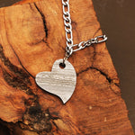 Damascus steel Heart shaped Necklace Packed in Ash wood Gift Box . Pro-Capolavoro1845