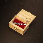 Handmade J2 steel Cleaver Shaped Keychain. Buy One Get One Free in a Ash wood Gift Box.Pro-Capolavoro1839