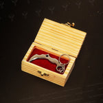 Handmade J2 steel Karambit Shaped Keychain. Buy One Get One Free in a Ash wood Gift Box. Car Gadgets.  Pro-Capolavoro1838