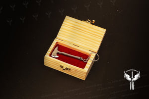 Handmade D2 steel Axe Shaped Keychain. Buy One Get One Free in Wooden Box. Free Engraving and USA Shipping. Pro-Capolavoro1840