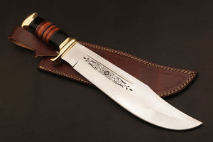 Handmade J2 Steel Hunting Rambo Bowie Knife with Micarta & Bull Horn Handle. Pro-Capolavoro1465