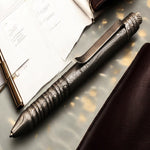 Hand forged Damascus steel ballpoint Pen with Splines Button. Pro7008