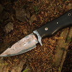 Handmade Copper Damascus steel Camping Skinner with Gut Hook. Pro-Tenace1603