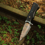 Handmade Copper Damascus steel Camping Skinner with Gut Hook. Pro-Tenace1603