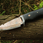 Handmade Copper Damascus steel Camping Skinner with Gut Hook. Pro-Tenace1603