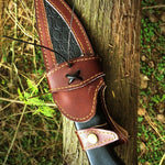 Handmade Copper Damascus steel Camping Skinner with Gut Hook. Pro-Tenace1603