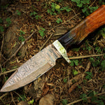 Handmade Copper Damascus Camping Skinner with Ash wood Gift Box. Pro-Tenace1601