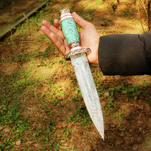 Handmade Damascus steel Dagger Knife with Gemstone Type Handle. Pro-Diese1606