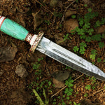 Handmade Damascus steel Dagger Knife with Gemstone Type Handle. Pro-Diese1606