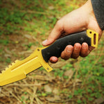 High carbon steel Golden coated hunting tracker TANTO knife. Pro-Capolavoro1848