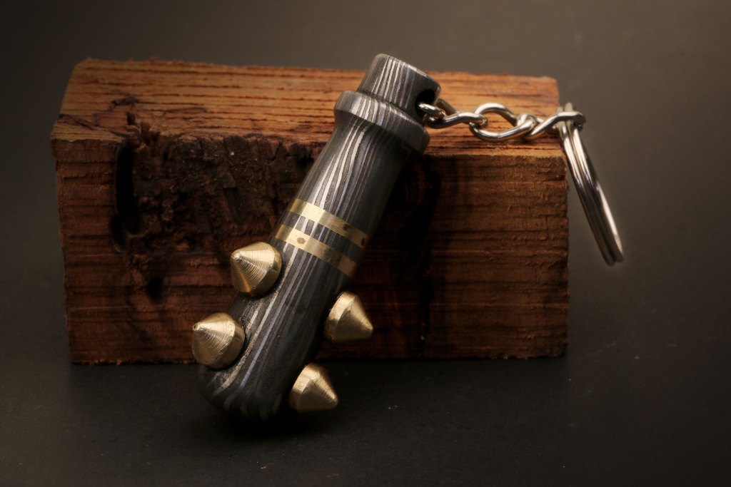 Handmade Damascus Steel Base Ball Bat Keychain. Pro-Hermoso1570