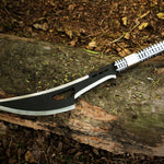 Handmade Traditional Viking Powder Coated long Metal Handle Axe Camping Gear.  Free Damascus Steel Ring. Pro-Bello1891