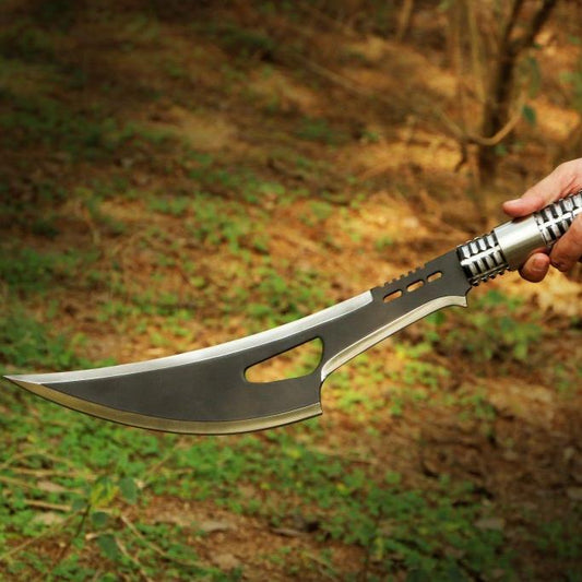 Handmade Traditional Viking Powder Coated long Metal Handle Camping Axe. Pro-Bello1891