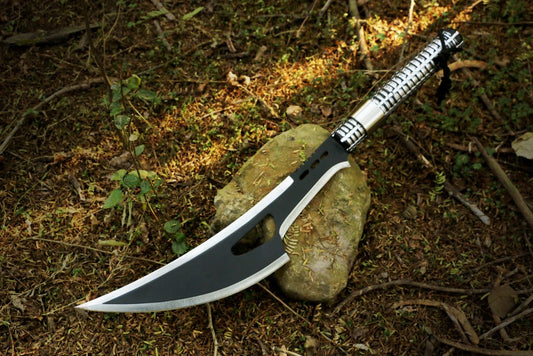 Handmade Traditional Viking Powder Coated long Metal Handle Camping Axe. Pro-Bello1891